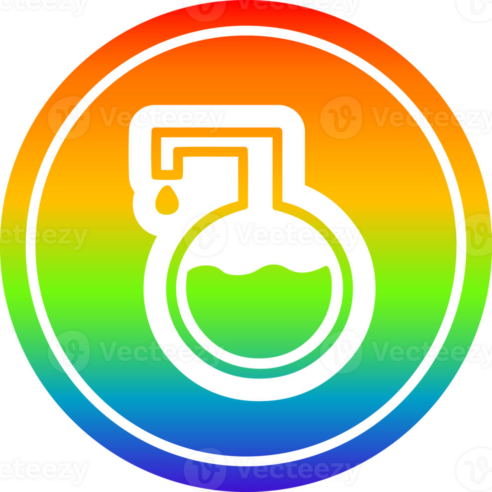 science experiment circular in rainbow spectrum png
