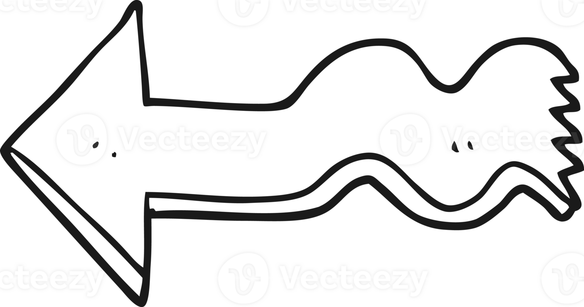 black and white cartoon pointing arrow png