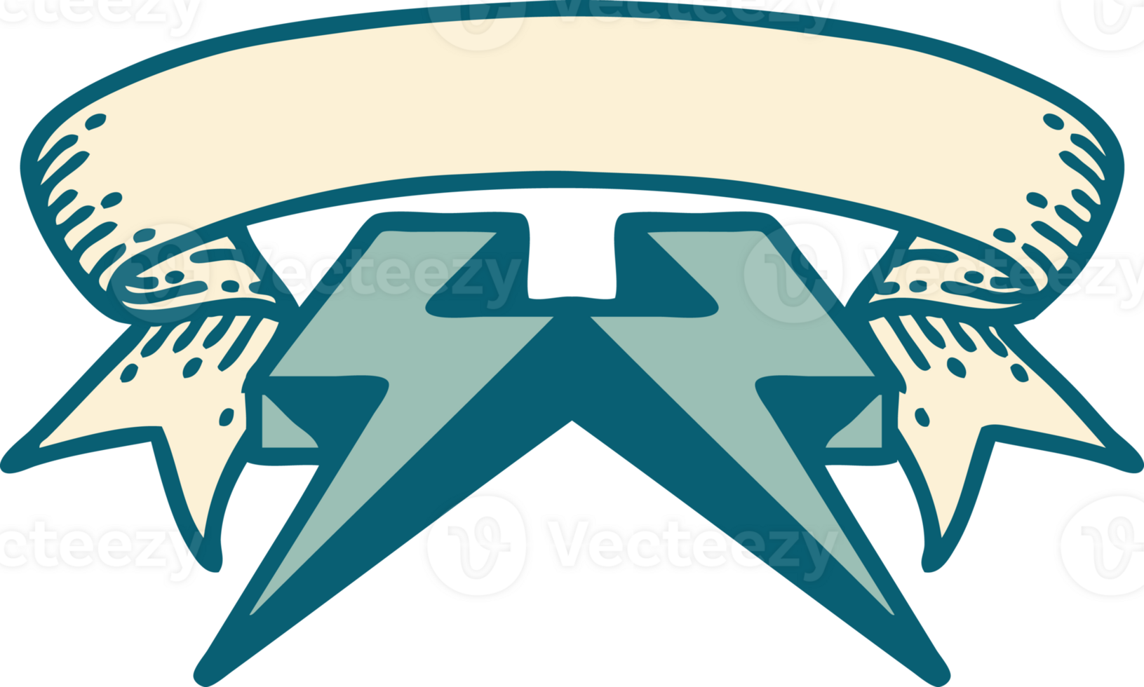 tattoo with banner of lightning  bolt png