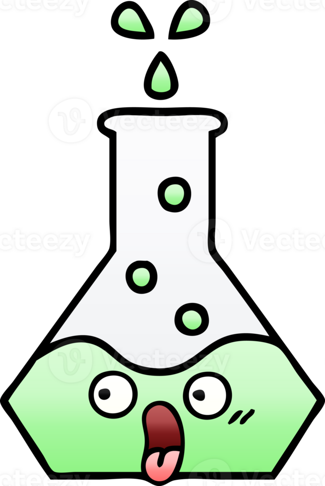 gradient shaded cartoon of a science beaker png
