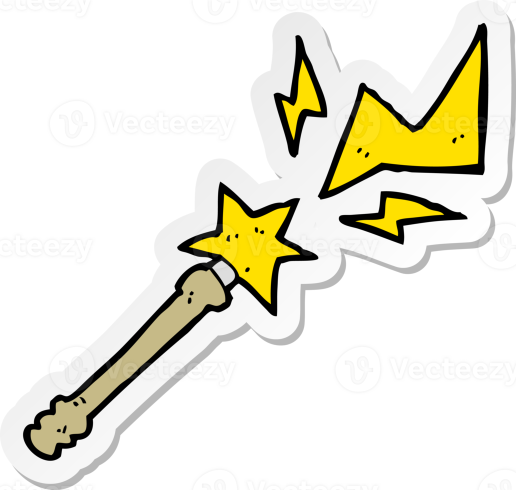 sticker of a cartoon magic wand casting spell png