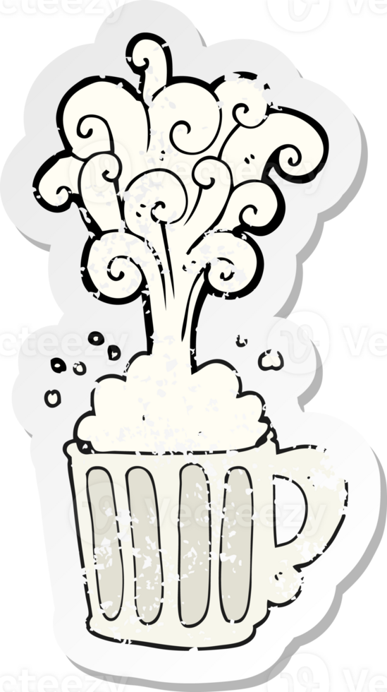 retro distressed sticker of a cartoon exploding beer png