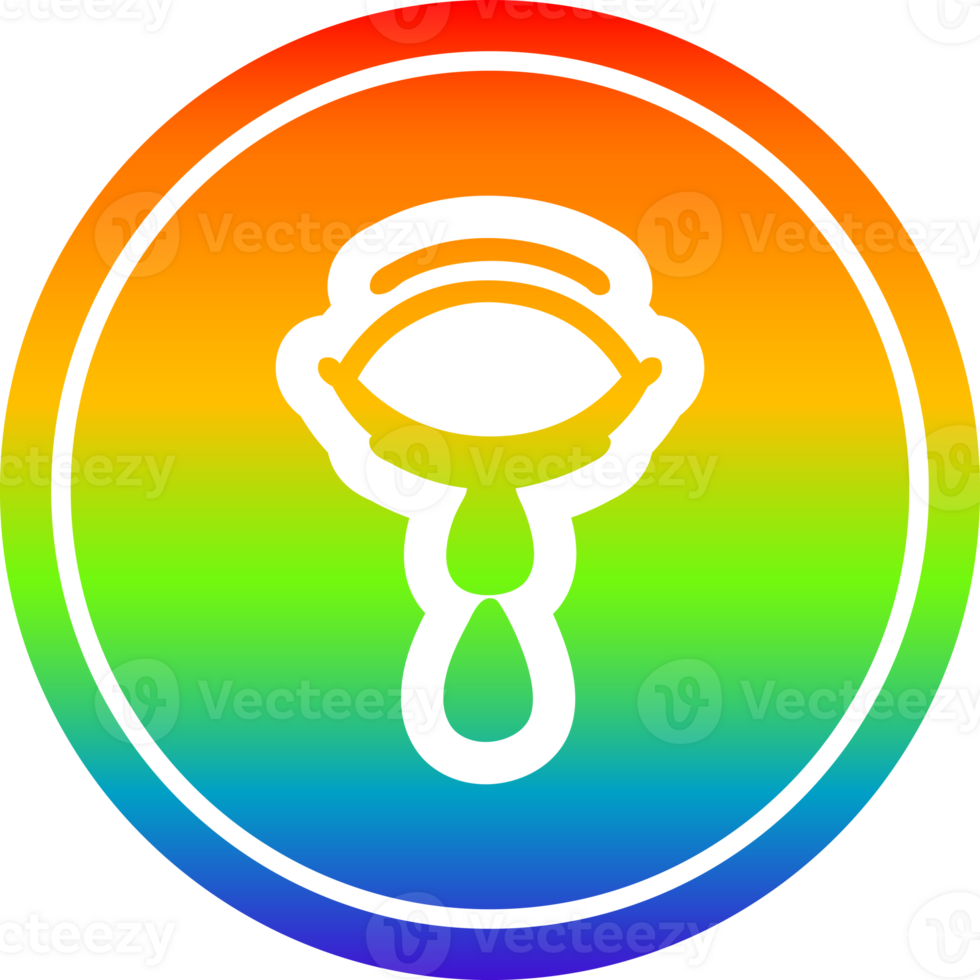 crying eye circular icon with rainbow gradient finish png
