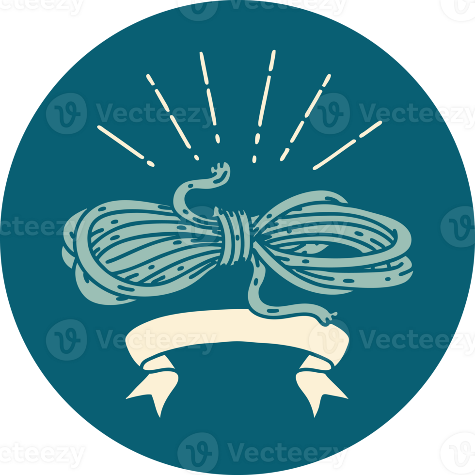 icon of a tattoo style wound rope png