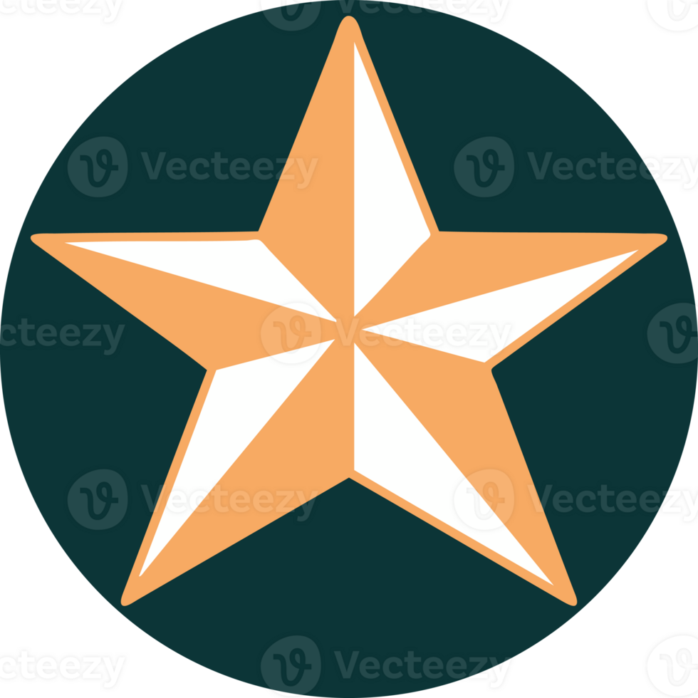 iconic tattoo style image of a star png