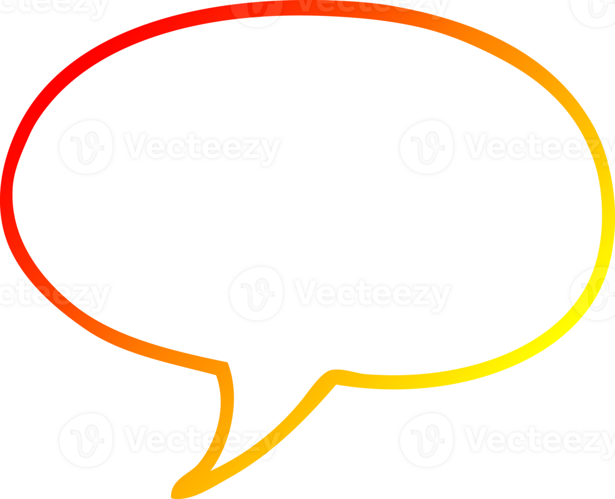 warm gradient line drawing of a cartoon speech bubble png