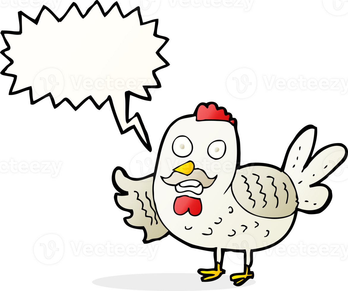 cartoon old rooster with speech bubble png