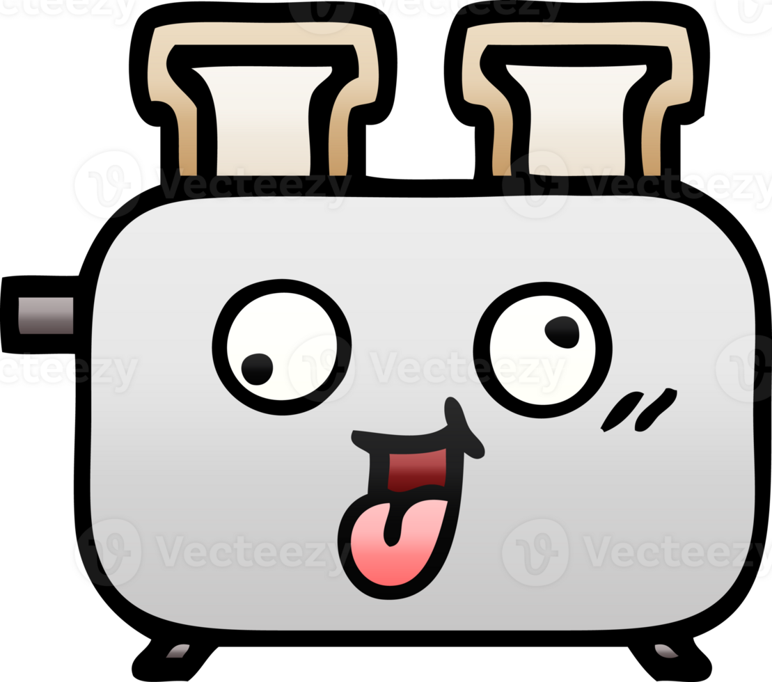gradient shaded cartoon of a of a toaster png