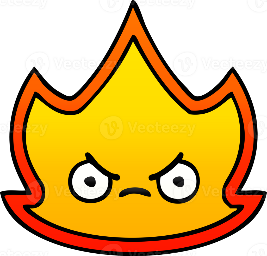 gradient shaded cartoon of a fire flame png