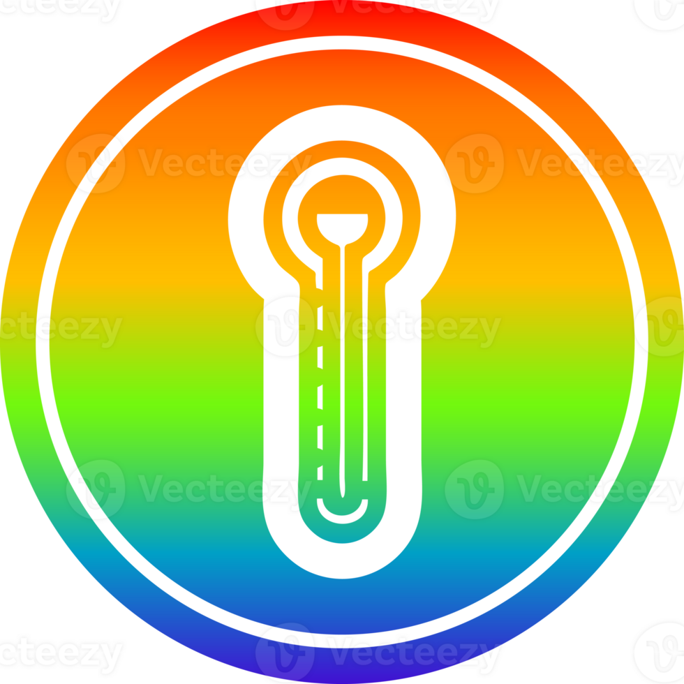 glass thermometer circular icon with rainbow gradient finish png