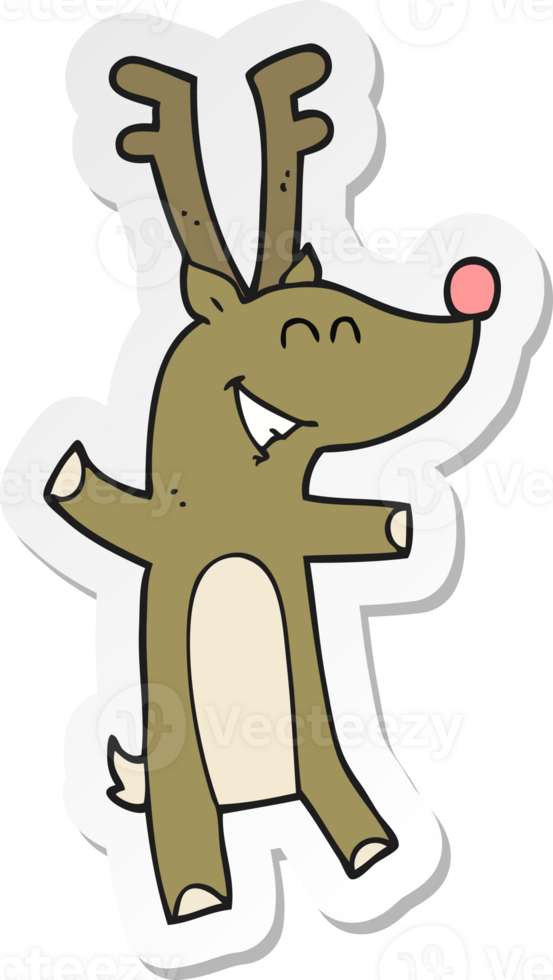 sticker of a cartoon reindeer png