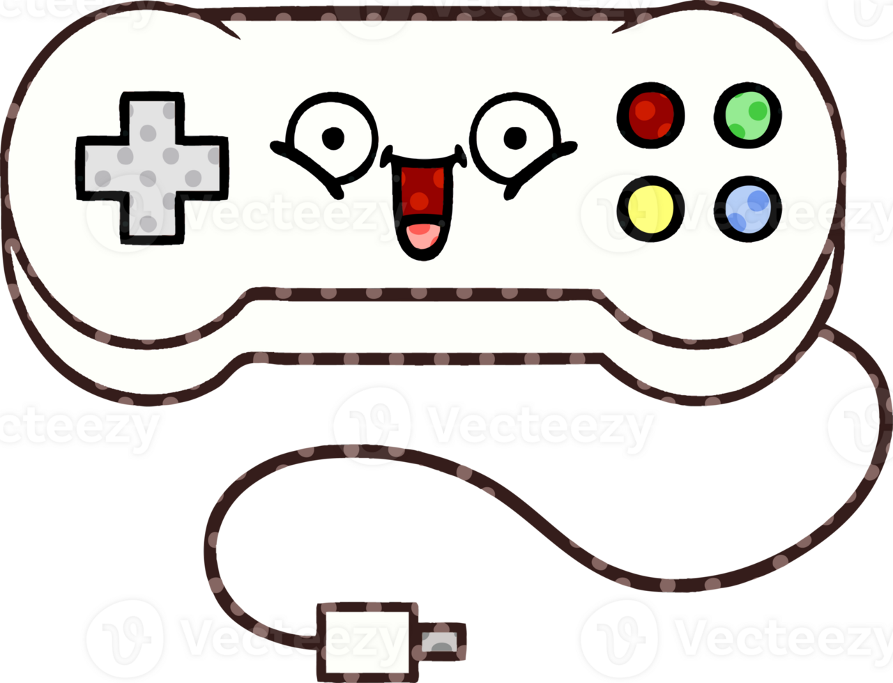 comic book style cartoon of a game controller png