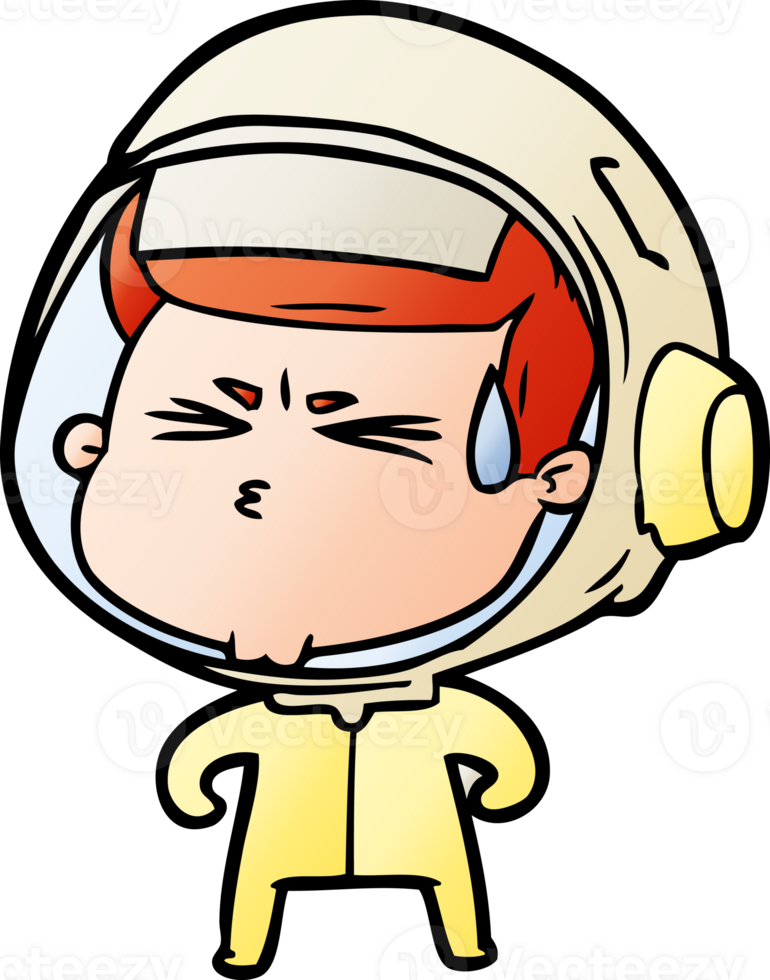 cartoon stressed astronaut png