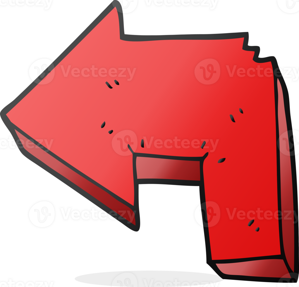 hand drawn cartoon direction arrow png