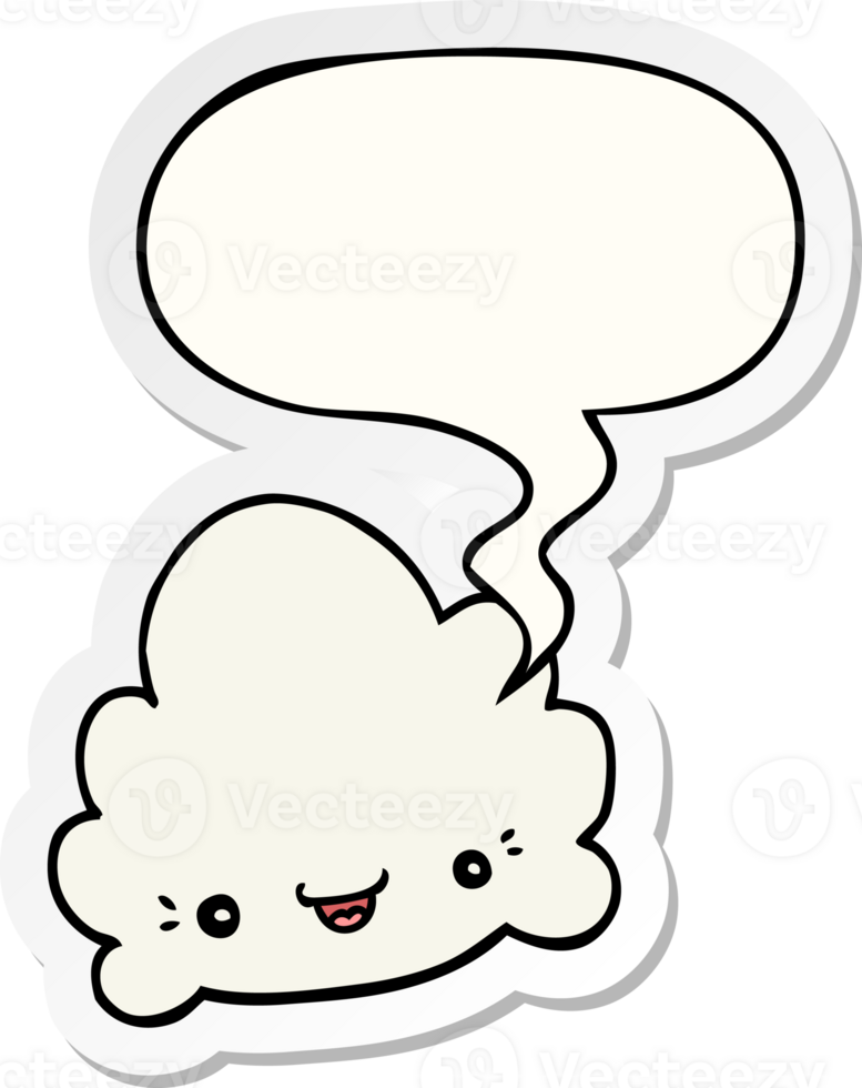 cartoon cloud with speech bubble sticker png