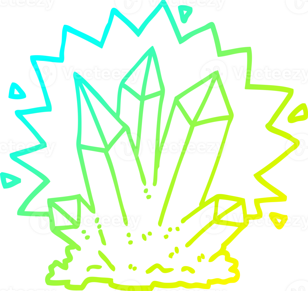 cold gradient line drawing of a cartoon natural crystals png