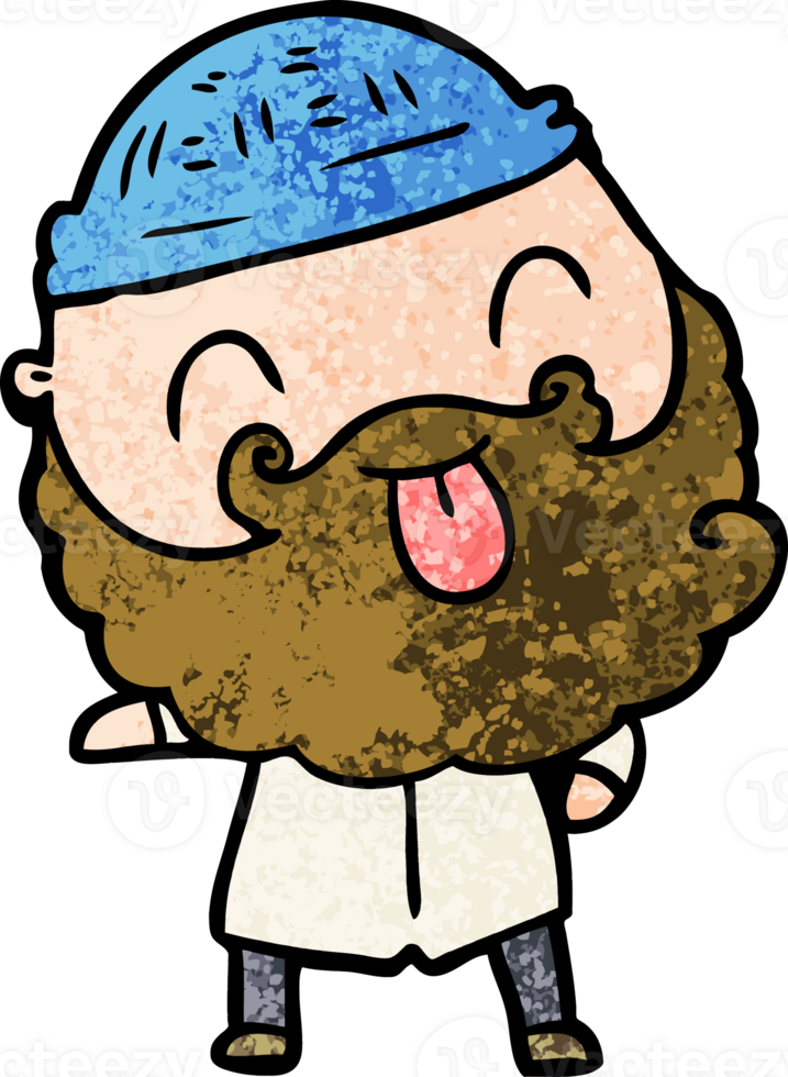 man with beard sticking out tongue png