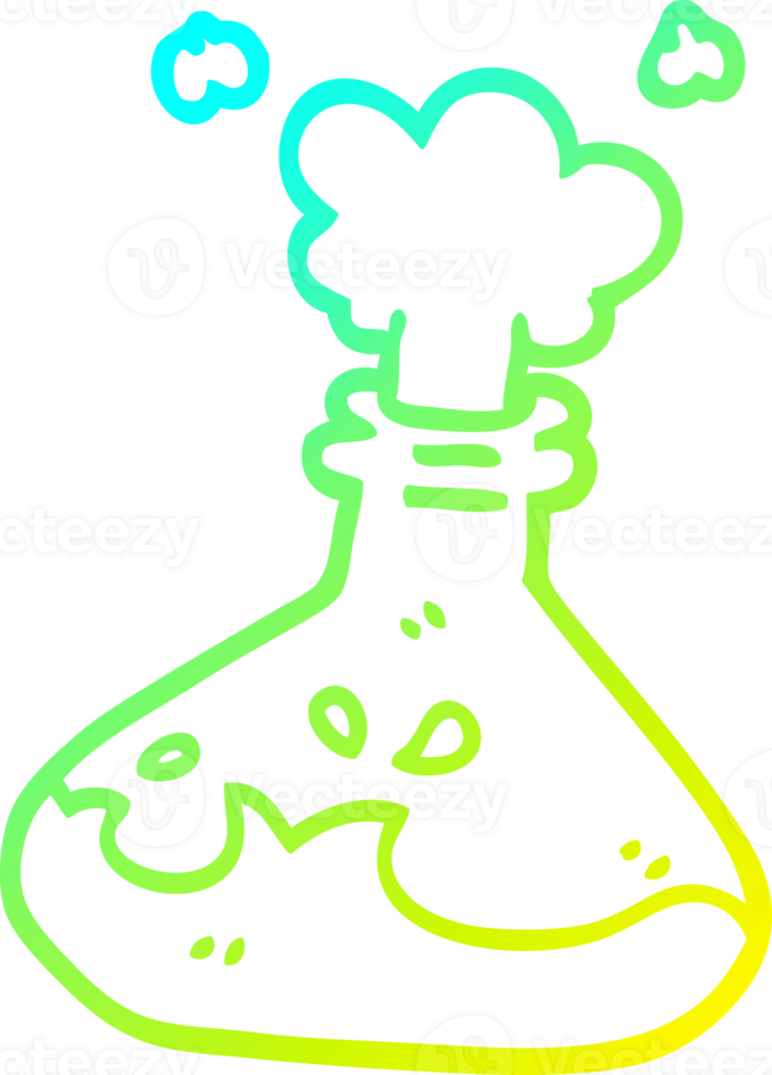 cold gradient line drawing of a cartoon science experiment png
