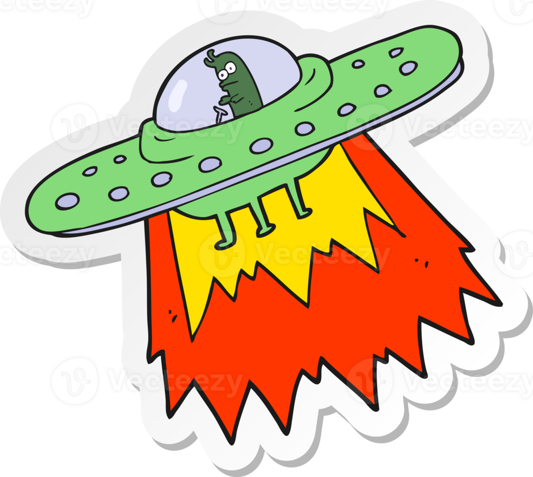 sticker of a cartoon ufo png