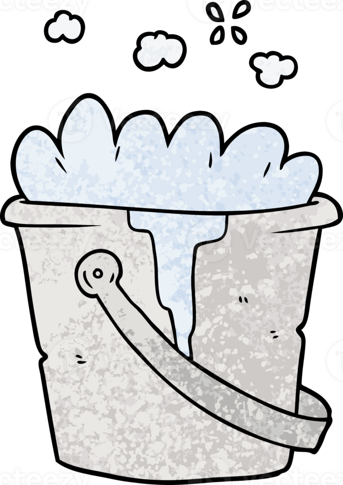 cartoon bucket of soapy water png