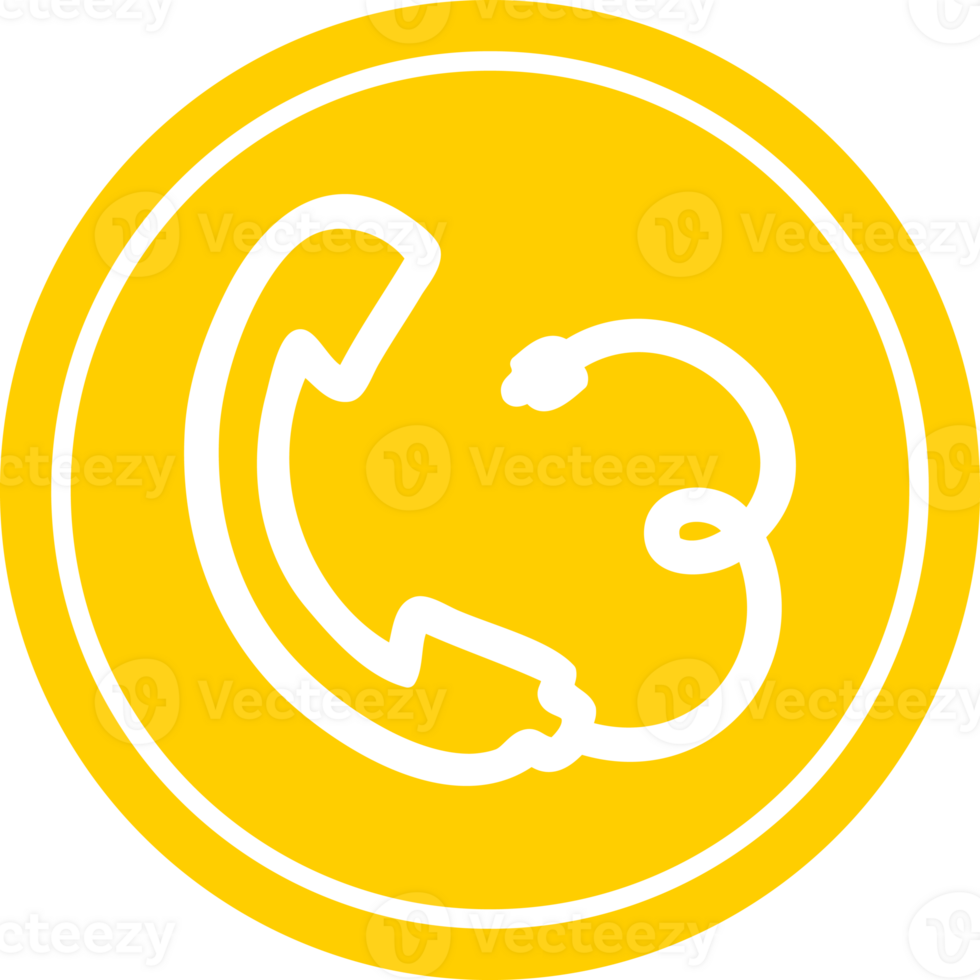 telephone handset circular icon symbol png