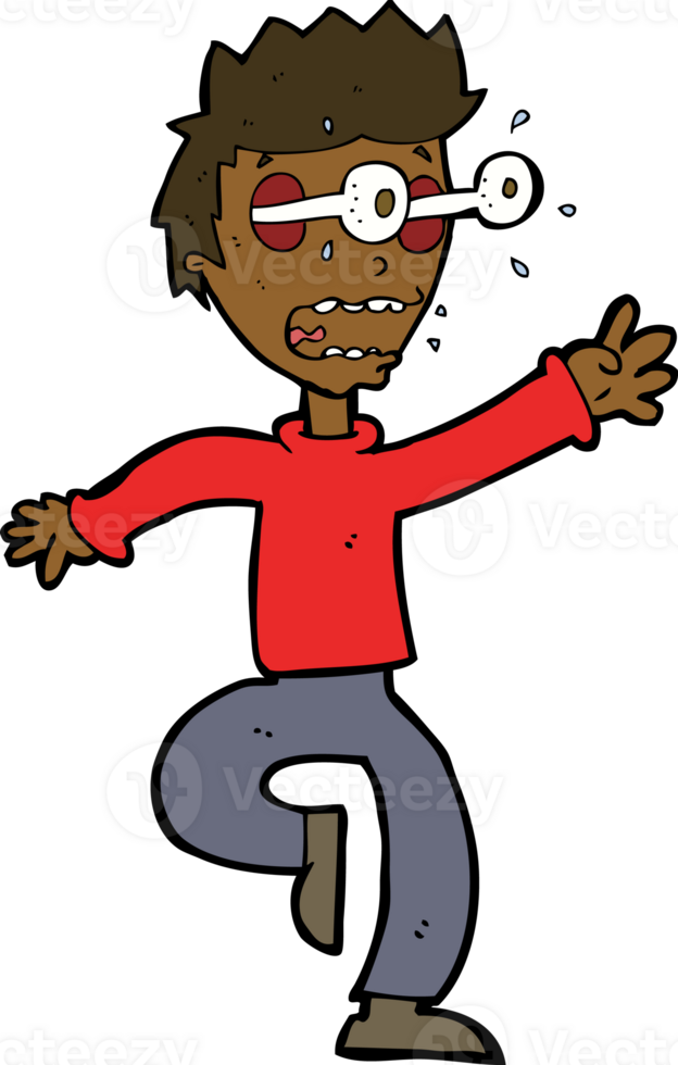 cartoon terrified man with eyes popping out png