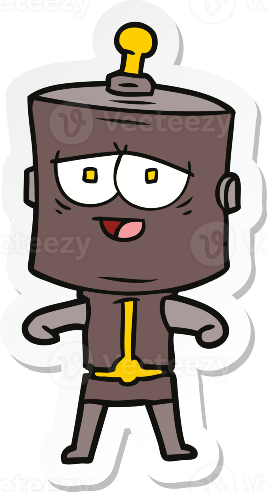 sticker of a cartoon robot png