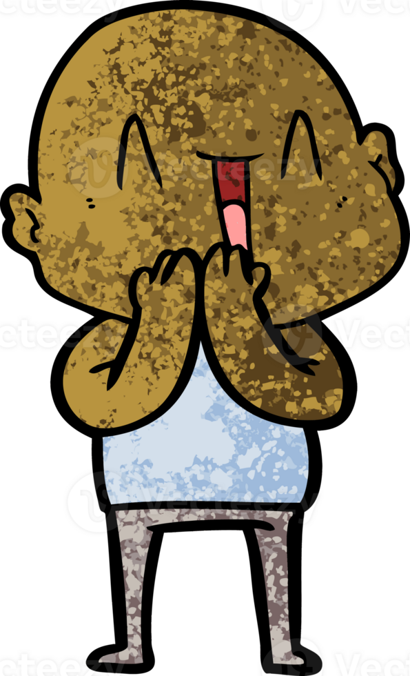 happy cartoon bald man png