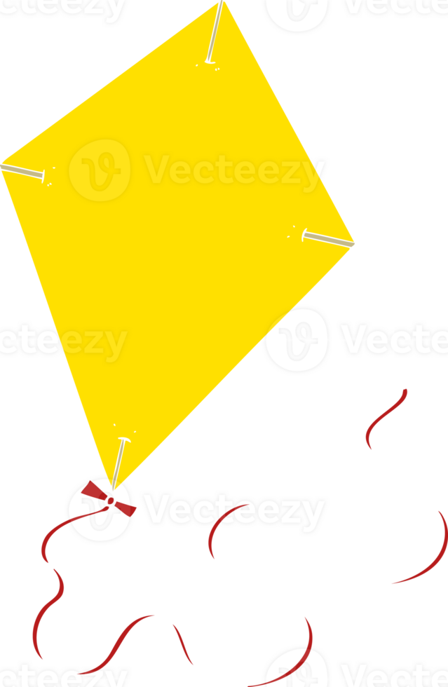 flat color style cartoon flying kite png