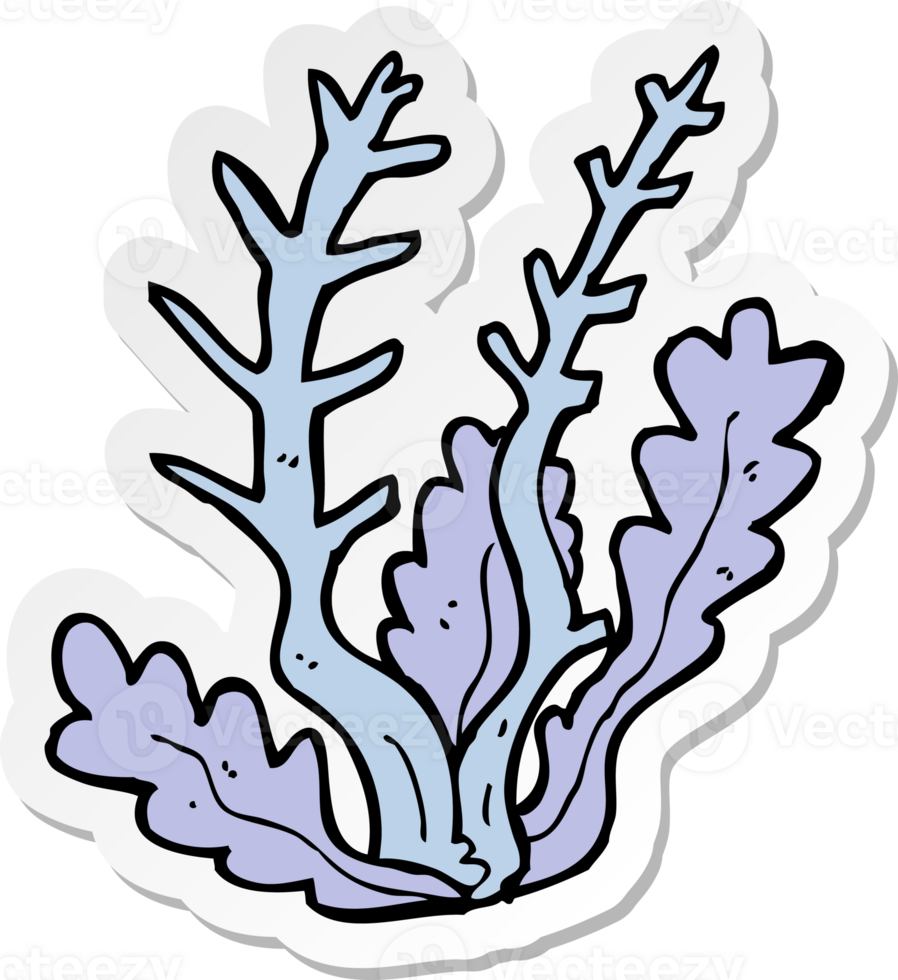 sticker of a cartoon seaweed png