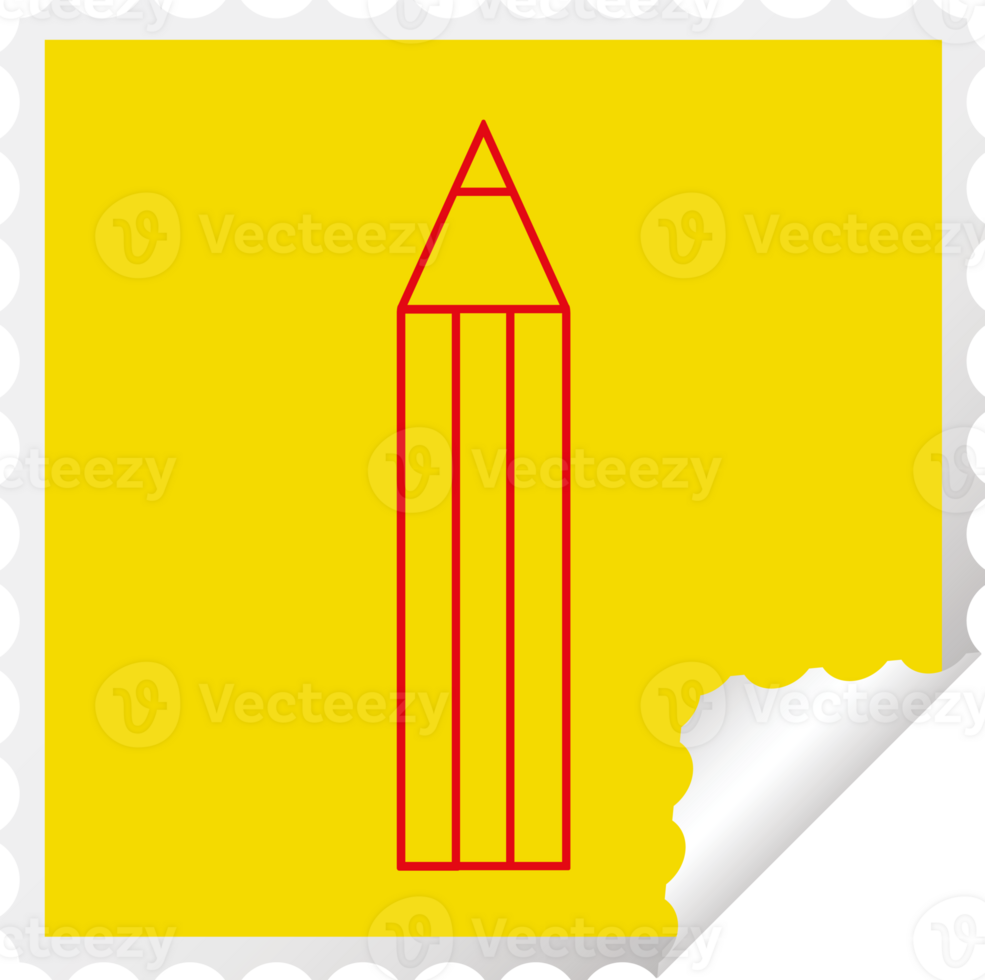 pencil   illustration square peeling sticker png