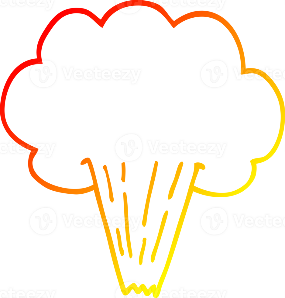 warm gradient line drawing of a cartoon whooshing cloud png