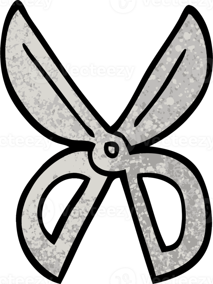 grunge textured illustration cartoon scissors png