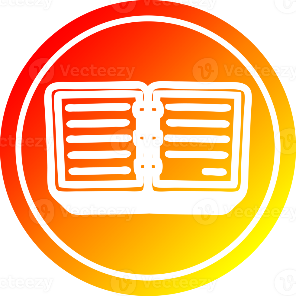 note book circular icon with warm gradient finish png