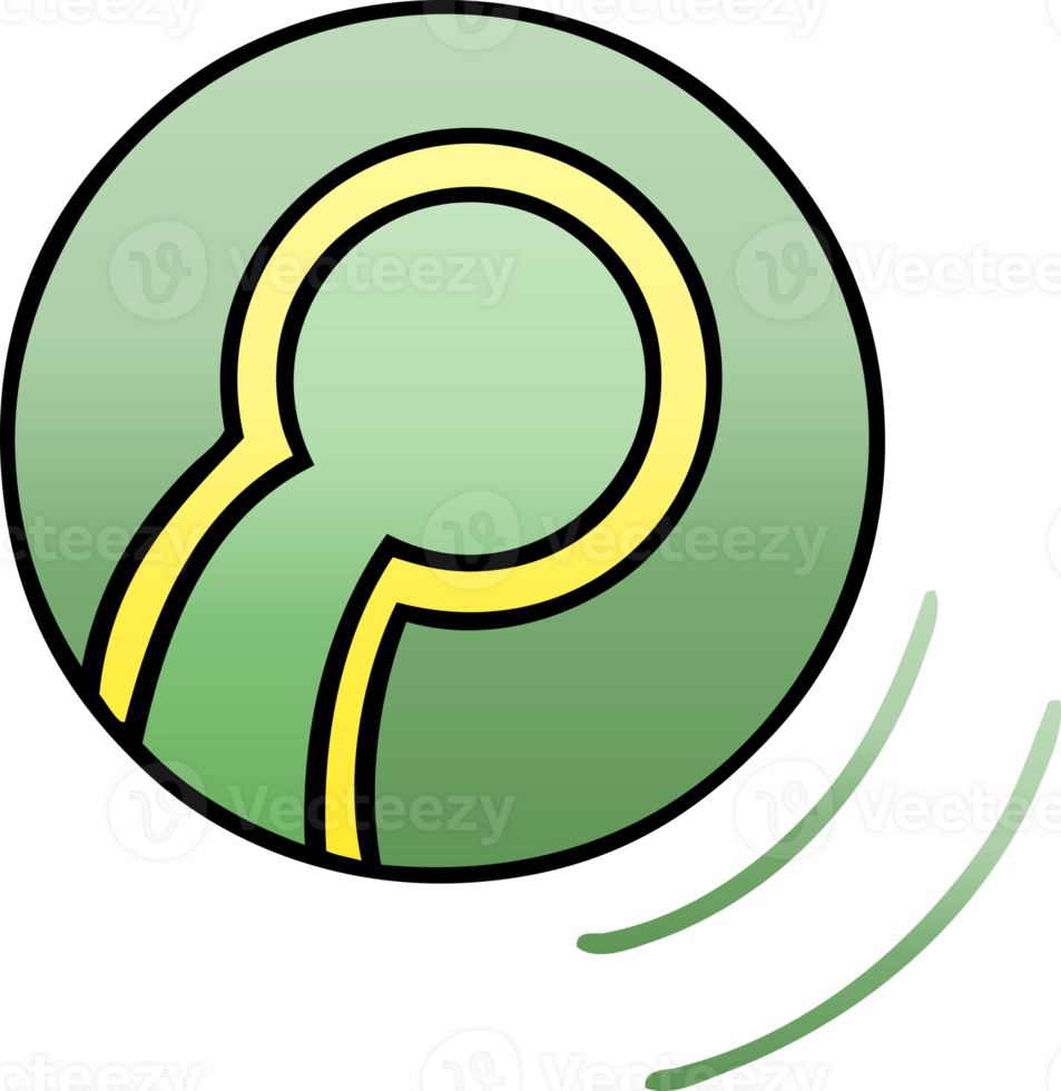 gradient shaded cartoon of a tennis ball png
