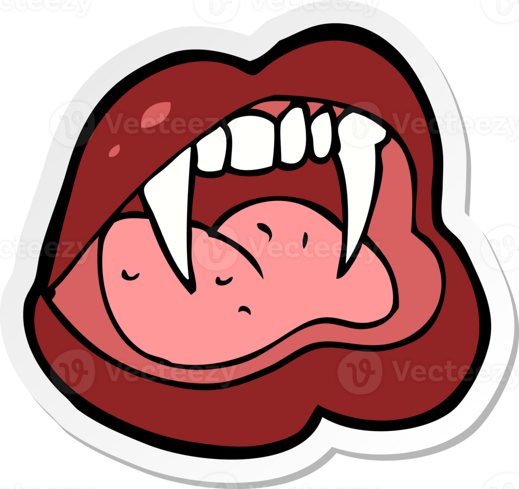 sticker of a cartoon vampire lips png