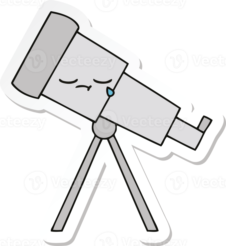 sticker of a cute cartoon telescope png