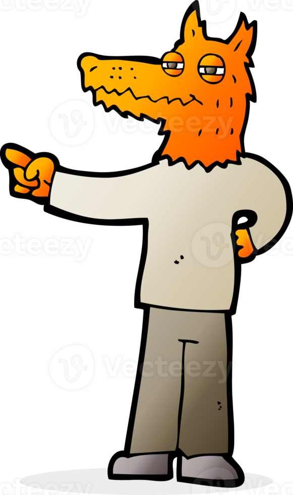 cartoon pointing fox man png
