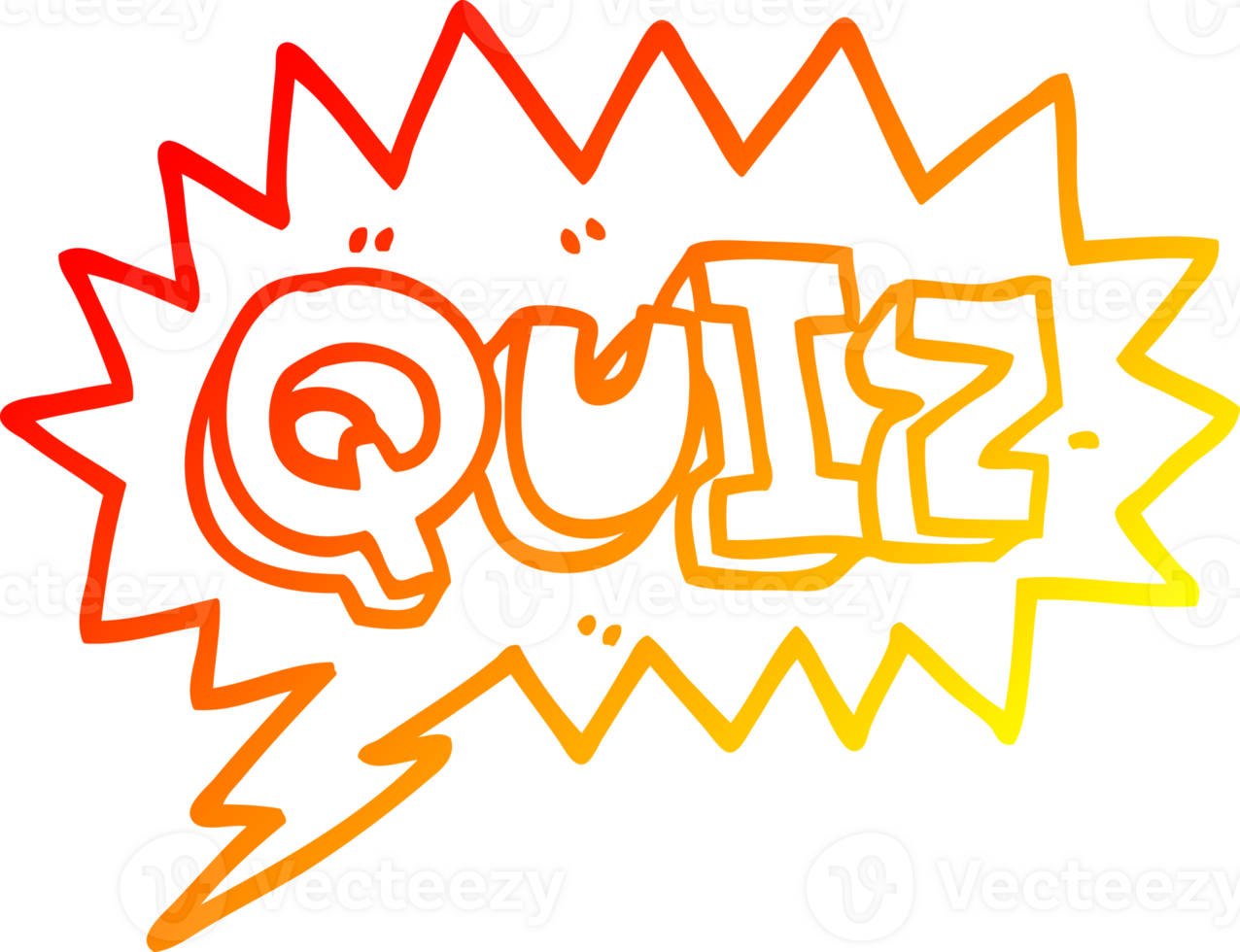 warm gradient line drawing of a cartoon font quiz png