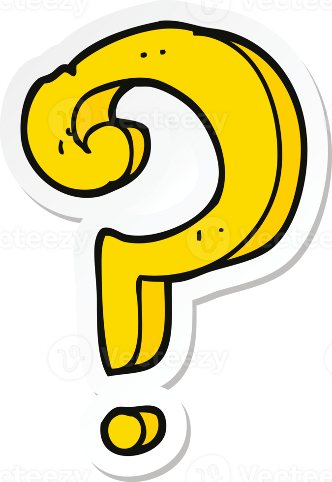 adesivo di un punto interrogativo cartone animato png
