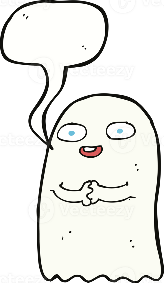 funny cartoon ghost with speech bubble png