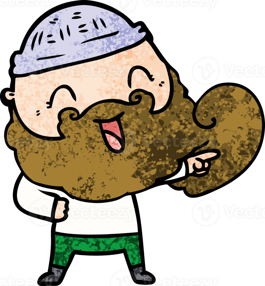 happy man with beard and winter hat png