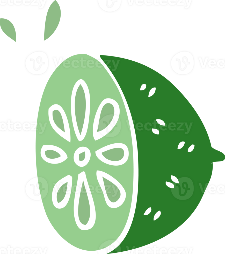 cartoon doodle lime fruit png