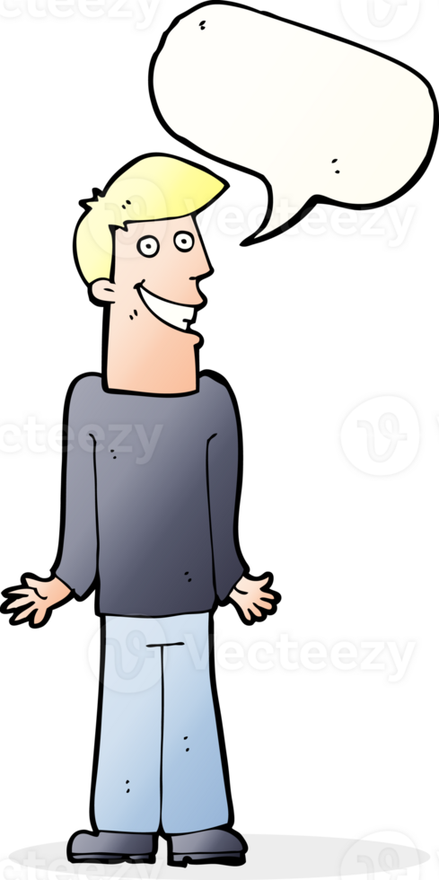 cartoon man shrugging shoulders with speech bubble png