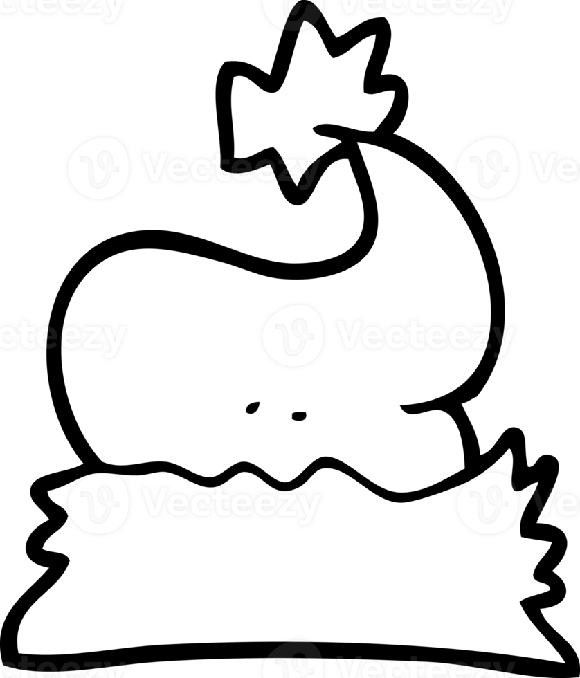 hand drawn black and white cartoon christmas hat png