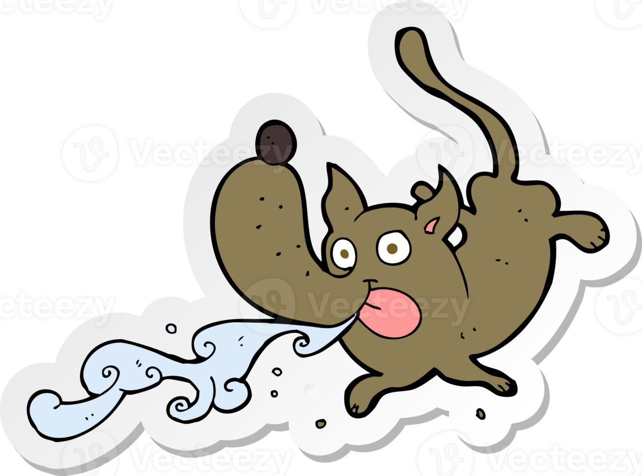sticker of a cartoon drooling dog png