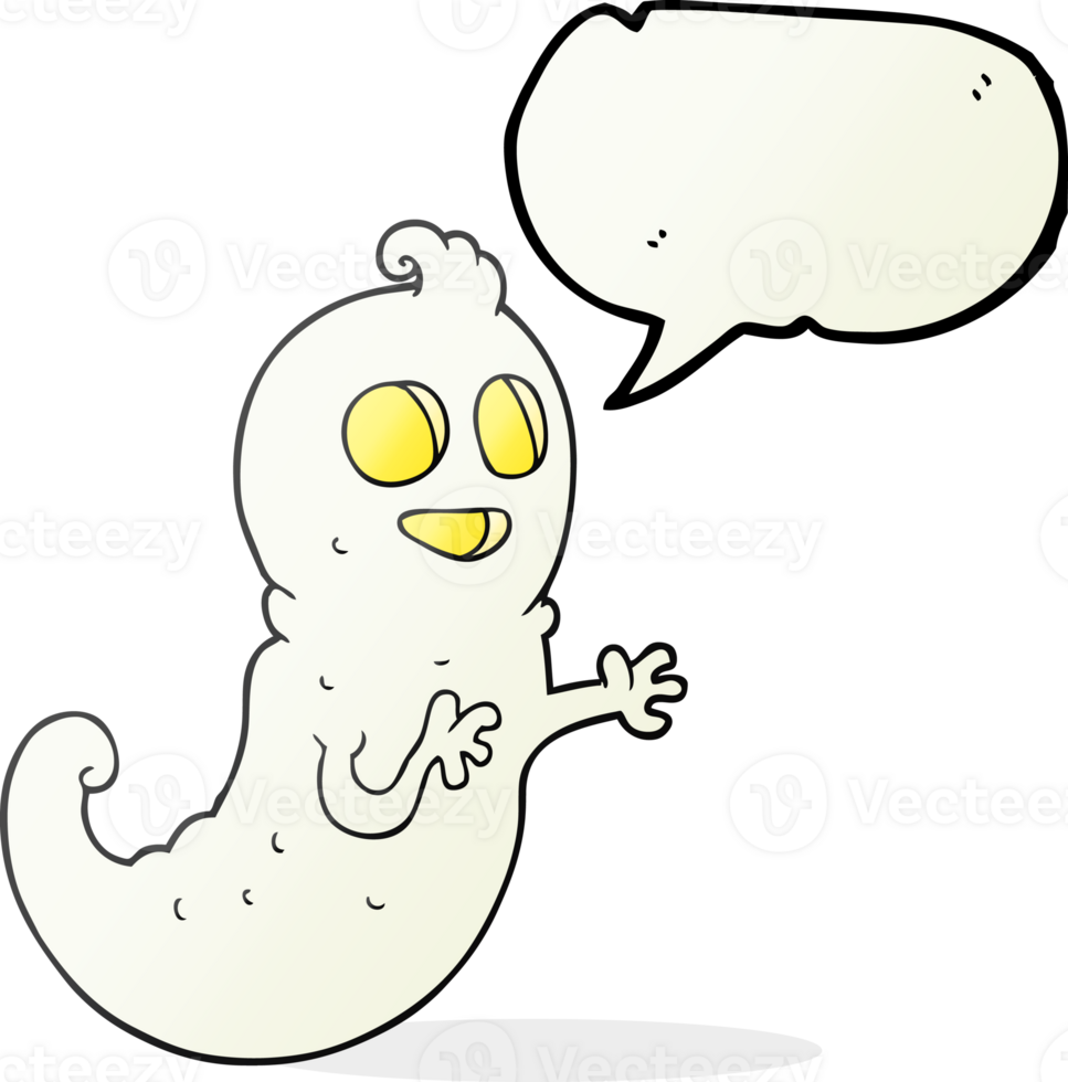 hand drawn speech bubble cartoon ghost png