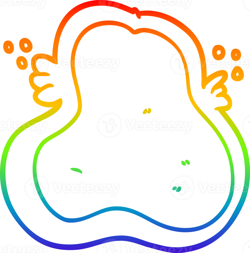 rainbow gradient line drawing of a cartoon amoeba png