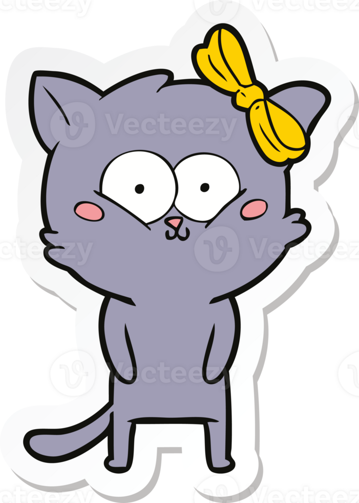 sticker of a cartoon cat png