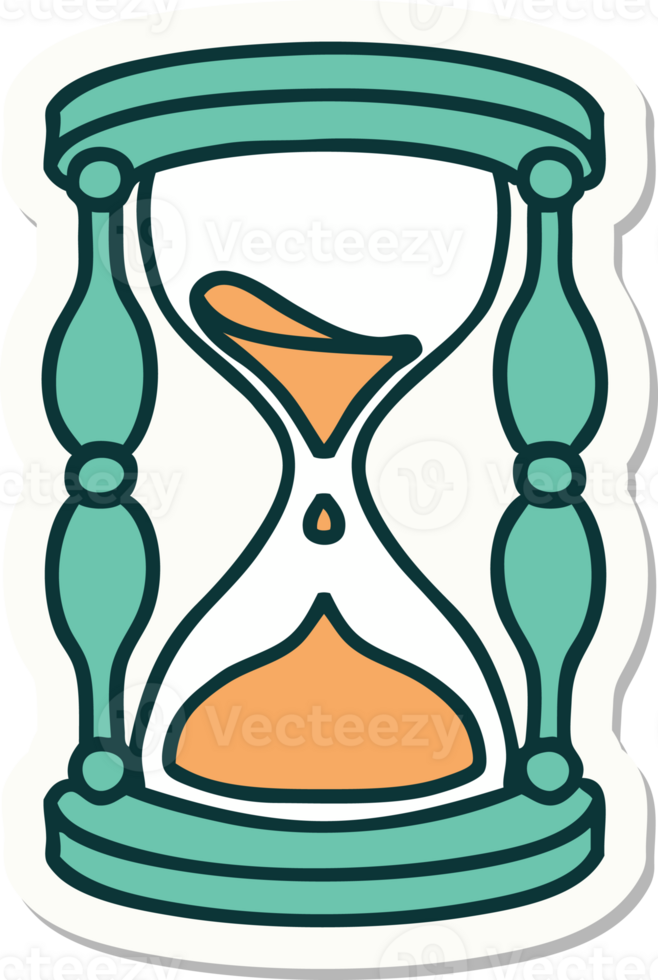 sticker of tattoo in traditional style of an hour glass png